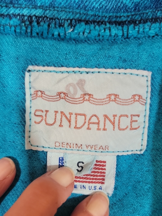 Sundance Jackets & Blazers - VTG Sundance Turquoise Denim Blazer